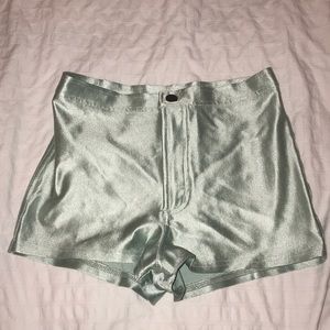 American Apparel foam green disco shorts